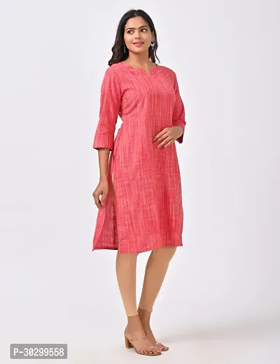 Beautiful Cotton Red Woven Design Kurta For Women-thumb4