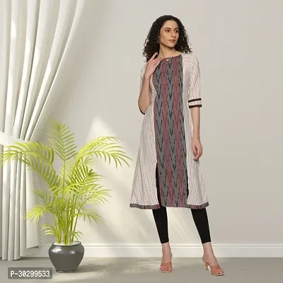 Beautiful Cotton Red Ikat Kurta For Women