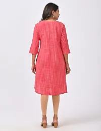 Beautiful Cotton Red Woven Design Kurta For Women-thumb1