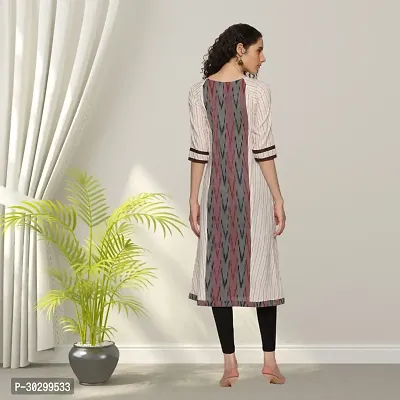 Beautiful Cotton Red Ikat Kurta For Women-thumb2