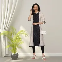 Beautiful Cotton Navy Blue Ikat Kurta For Women-thumb3