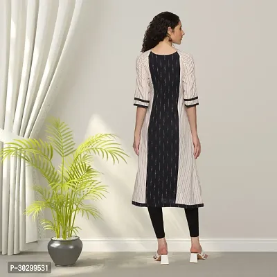 Beautiful Cotton Navy Blue Ikat Kurta For Women-thumb2