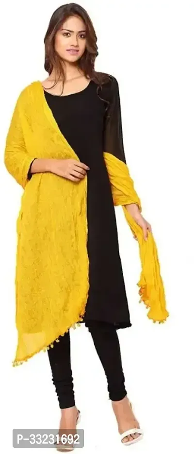 Elite Yellow Cotton Blend Solid Dupatta For Women-thumb0