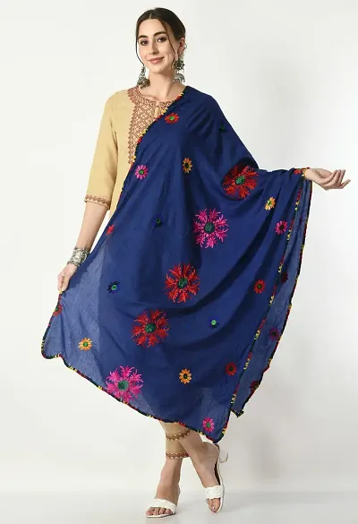 Elite Cotton Embroidered Dupatta For Women