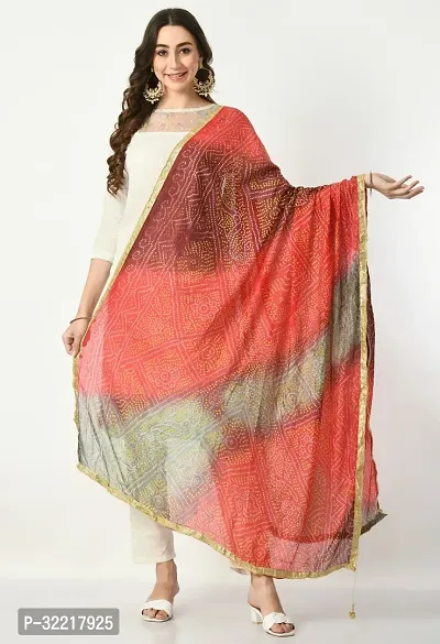 Elite Red Art Silk Printed Dupattas For Women-thumb0