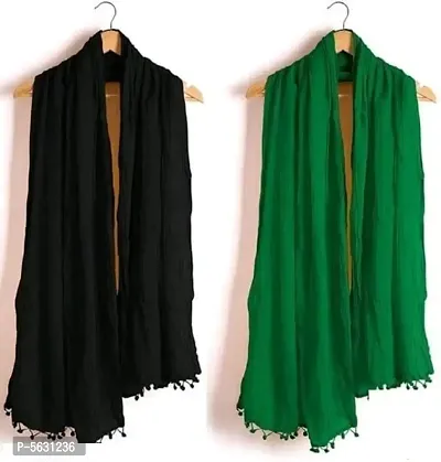 Cotton Solid Dupatta Pack Of 2-thumb0
