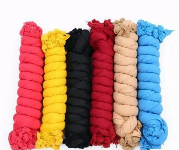 Stylish Cotton Solid Dupatta for Women  Pack of 6