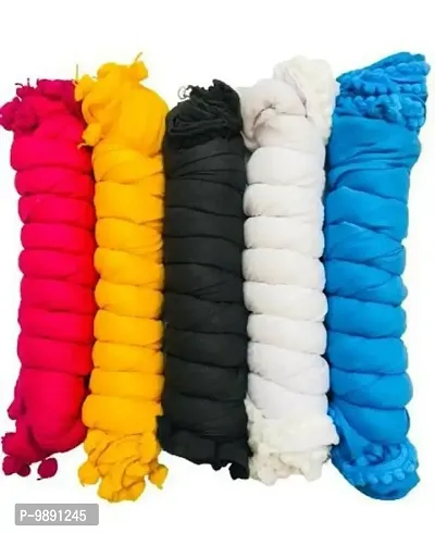 Classic Cotton Solid Dupattas for Women, Pack of 5