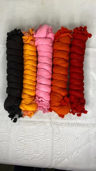 Stylish Cotton Solid Dupatta - Pack of 5