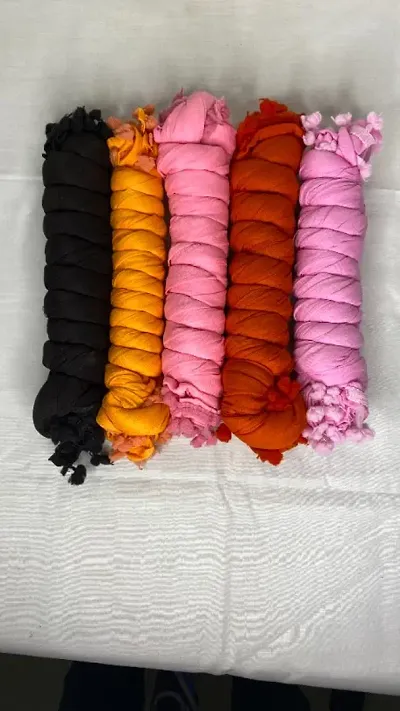 Stylish Cotton Solid Dupatta - Pack of 5