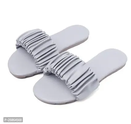 Grey PVC Flats For Women-thumb0