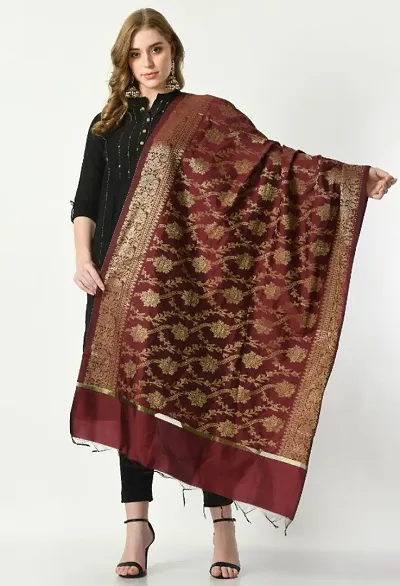 womens pure banarasi silk dupatta 2.25 cut pack of 1