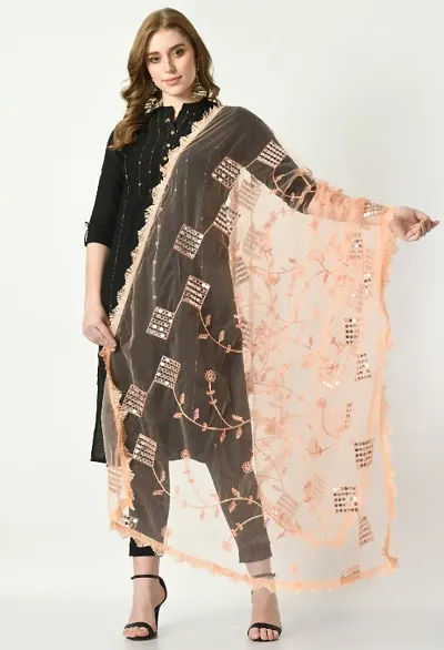 Stylish Embroidered Net Dupatta For Women