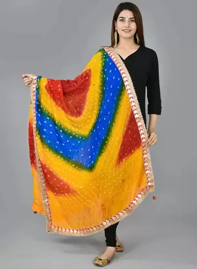 Stylish Art Silk Bandhej Print Dupatta