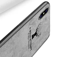 SDEPL Luxury Shockproof Soft Cloth Back Cover Case for iPhone Xs Gray-thumb1