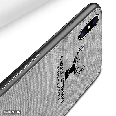 SDEPL Luxury Shockproof Soft Cloth Back Cover Case for iPhone Xs Gray-thumb2