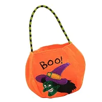 SDEPL Halloween Storage Bag Tote Pouch Sack Candy Gift Bag Handbag Orange Witch-thumb2