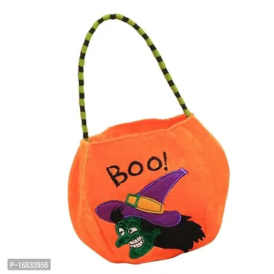 SDEPL Halloween Storage Bag Tote Pouch Sack Candy Gift Bag Handbag Orange Witch-thumb3