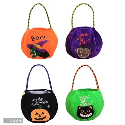 SDEPL Halloween Storage Bag Tote Pouch Sack Candy Gift Bag Handbag Orange Witch-thumb0