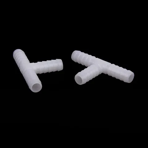 SDEPL 2 pcs 10mm Plastic Equal Tee Connector Barbed Pipe Fitting Air Water Hose Joiner