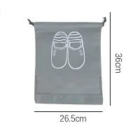 SDEPL Dust-Proof Thick Foldable Pouch Portable Beam Drawstring Shoe Storage Bag Blue M-thumb1