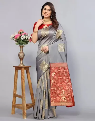 Must Have Art Silk Saree with Blouse piece 