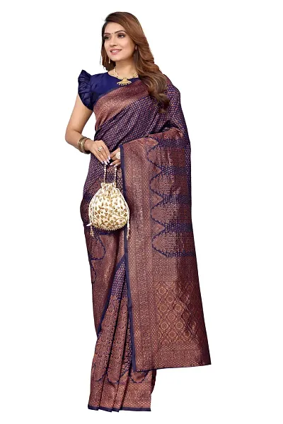 Alluring Poly Silk Saree with Blouse piece 