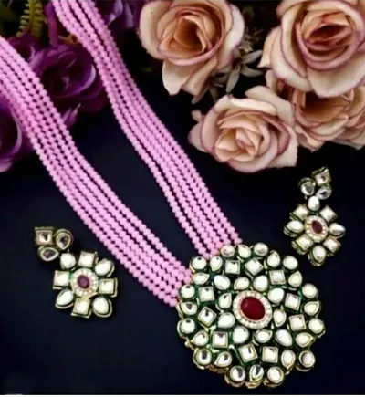 Alluring Alloy Plated With Kundan Stones Jewellery Set For Women