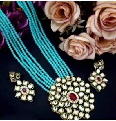 Alluring Alloy Plated With Kundan Stones Jewellery Set For Women