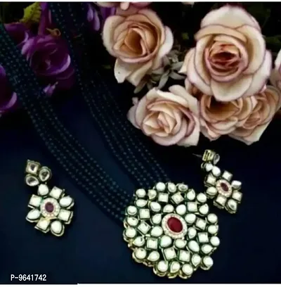 Alluring Alloy Gold Plated With Kundan Stones Jewellery Set For Women