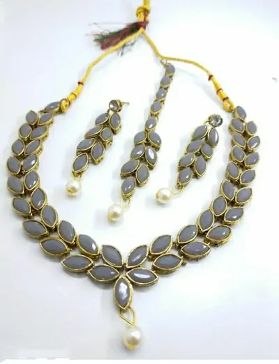 Alluring Alloy Oxidised Plated With Artificial Stones Jewellery Set For Women