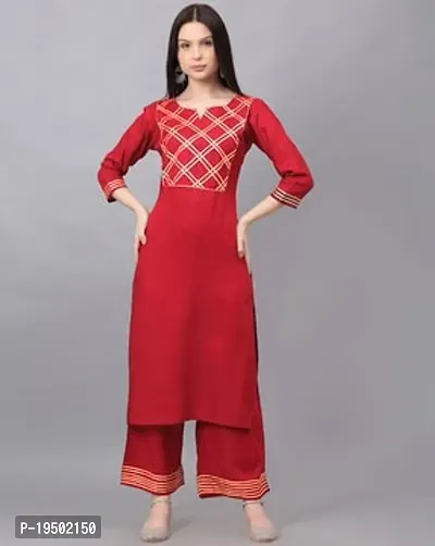 Stylish Red Banglori Silk Kurta Bottom Set For Women