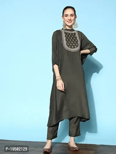Stylish Green Banglori Silk Kurta Bottom Set For Women-thumb0