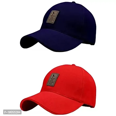 BIPTO Baseball Cap Combo Pack of 2 for Men & Women (Navy Blue & Red)