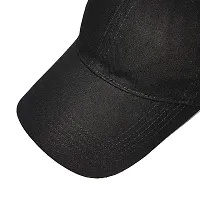 Adult's Cotton Cap (Pack Of 1) (B01_Black_Free Size)-thumb2