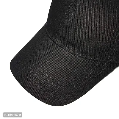 Adult's Cotton Cap (Pack Of 1) (B01_Black_Free Size)-thumb3
