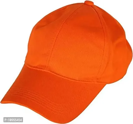 Adult's Cotton Cap (Pack Of 1) (B01_Orange_Free Size)-thumb2