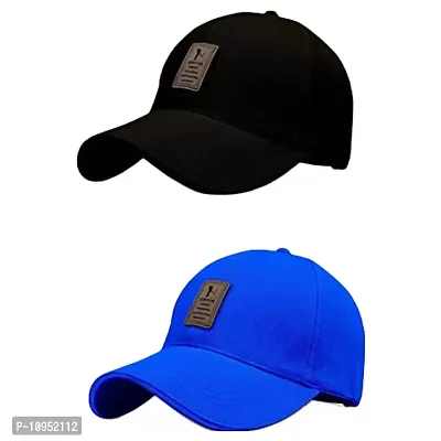 BIPTO Baseball Cap Combo Pack of 2 for Men & Women (Black & Blue)-thumb0