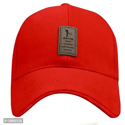 Bezal Unisex Cotton Sports Cap (9560_Red_Free Size)-thumb2