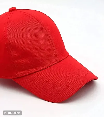 Adult's Cotton Cap (Pack Of 1) (B01_Red_Free Size)-thumb3