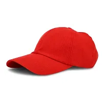 BIPTO Unisex Cotton Cap (CCA_088A_Red_Free Size)-thumb4