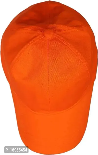 Adult's Cotton Cap (Pack Of 1) (B01_Orange_Free Size)-thumb0