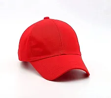 Adult's Cotton Cap (Pack Of 1) (B01_Red_Free Size)-thumb3