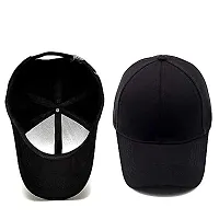 Adult's Cotton Cap (Pack Of 1) (B01_Black_Free Size)-thumb1