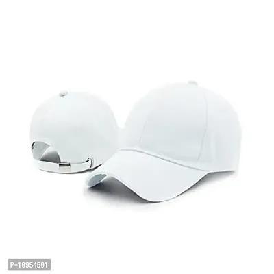 BIPTO Unisex Cotton Cap (CCA_088A_White_Free Size)-thumb0