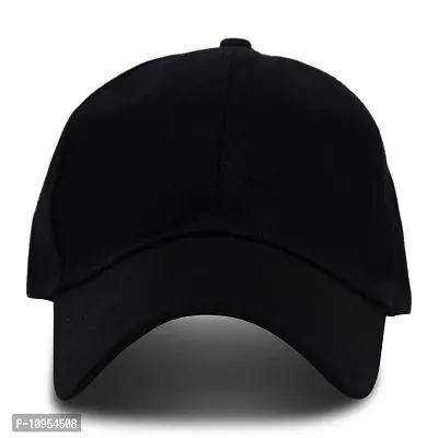 BIPTO Unisex Cotton Cap (CCA_088A_Black_Free Size)-thumb2