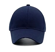 Adult's Cotton Cap (Pack Of 1) (B01_Navy Blue_Free Size)-thumb1