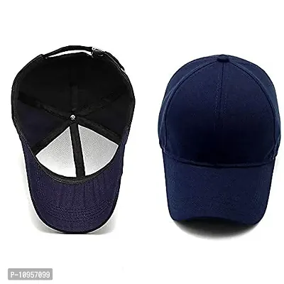 Adult's Cotton Cap (Pack Of 1) (B01_Navy Blue_Free Size)-thumb5