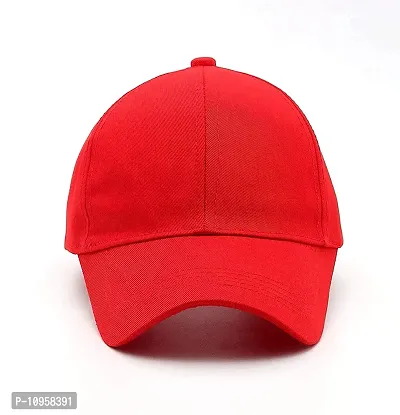 Adult's Cotton Cap (Pack Of 1) (B01_Red_Free Size)-thumb5