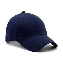 Adult's Cotton Cap (Pack Of 1) (B01_Navy Blue_Free Size)-thumb2